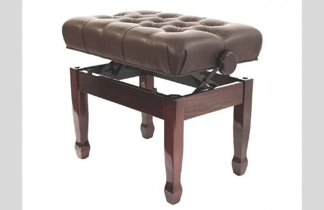 Steinhoven FS506PM "Cadenza" Polished Mahogany Adjustable Height Concert Style Piano Stool - Image 1